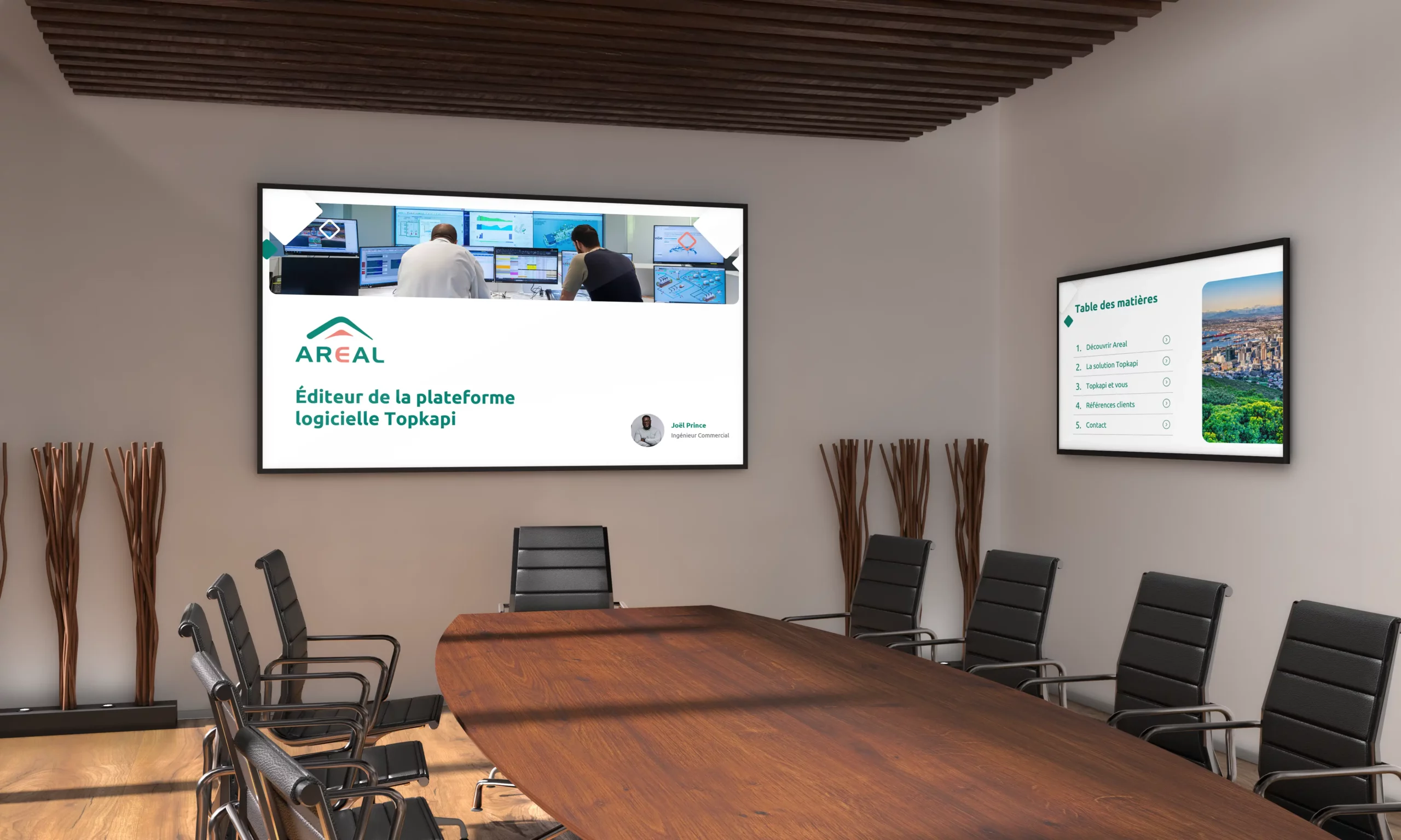 TV avec présentation PowerPoint réalisée pour Areal
