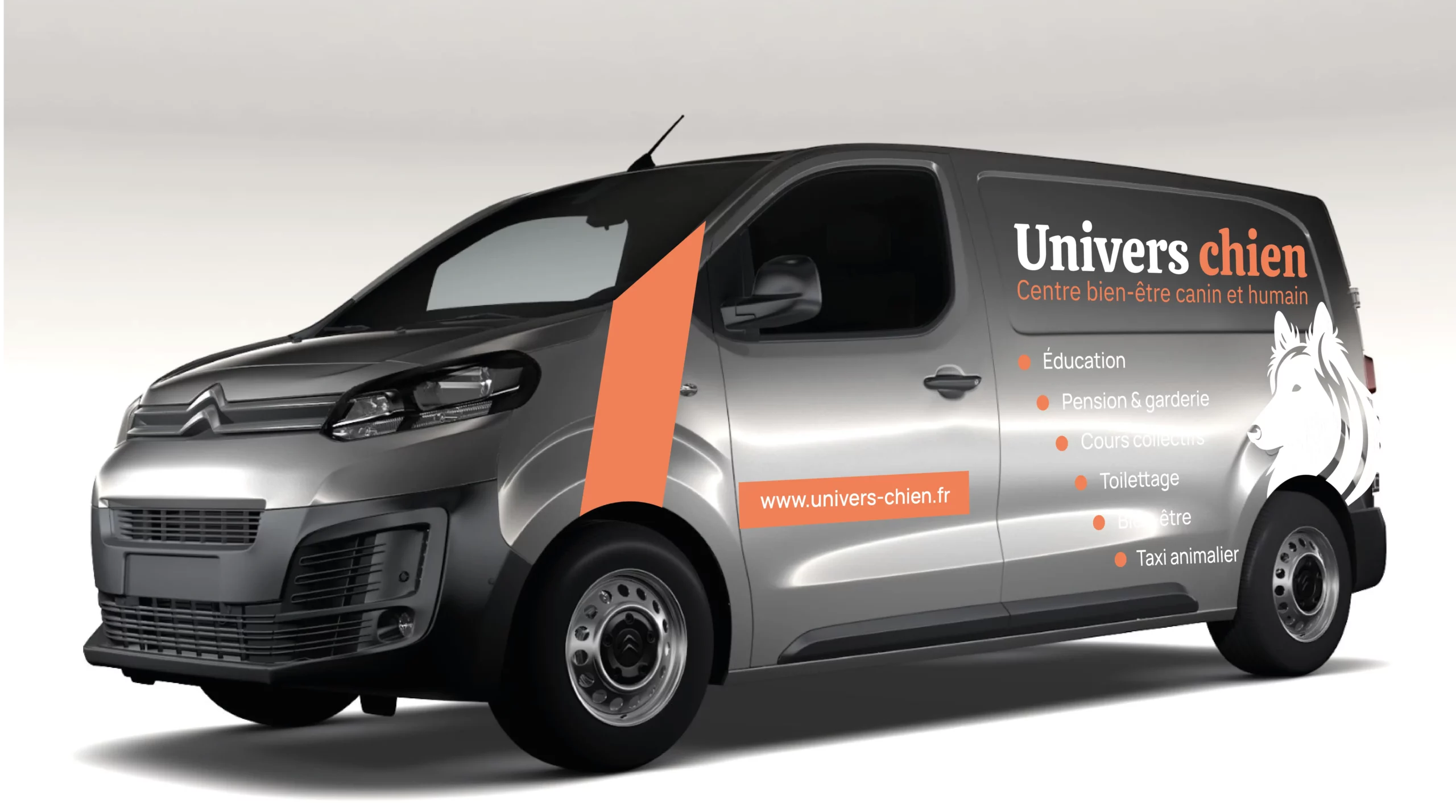 Flocage sur mockup vehicule Univers chien