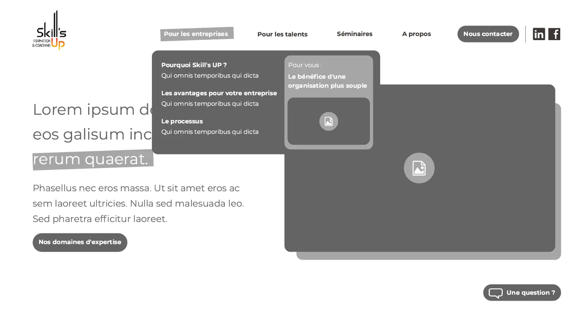 Wireframe site Skill's UP