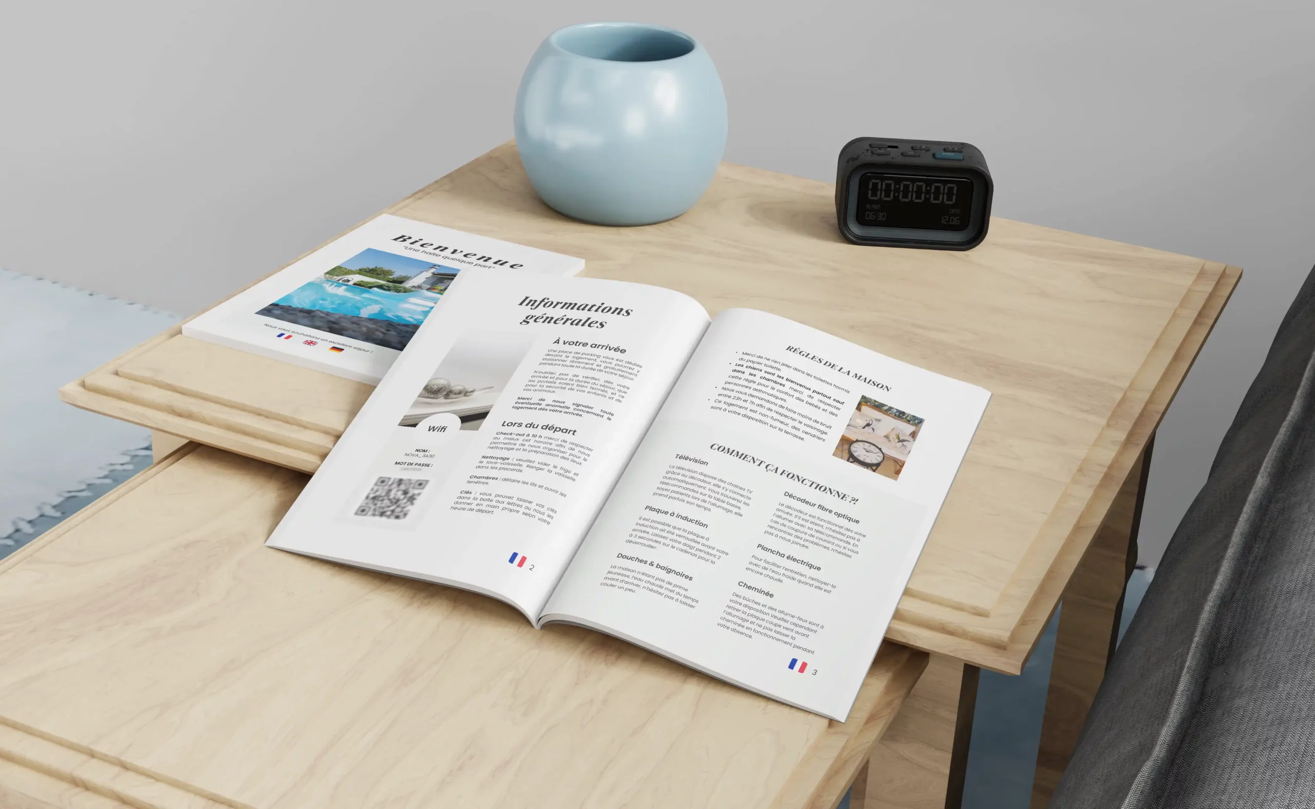 Table avec Livret d'Accueil