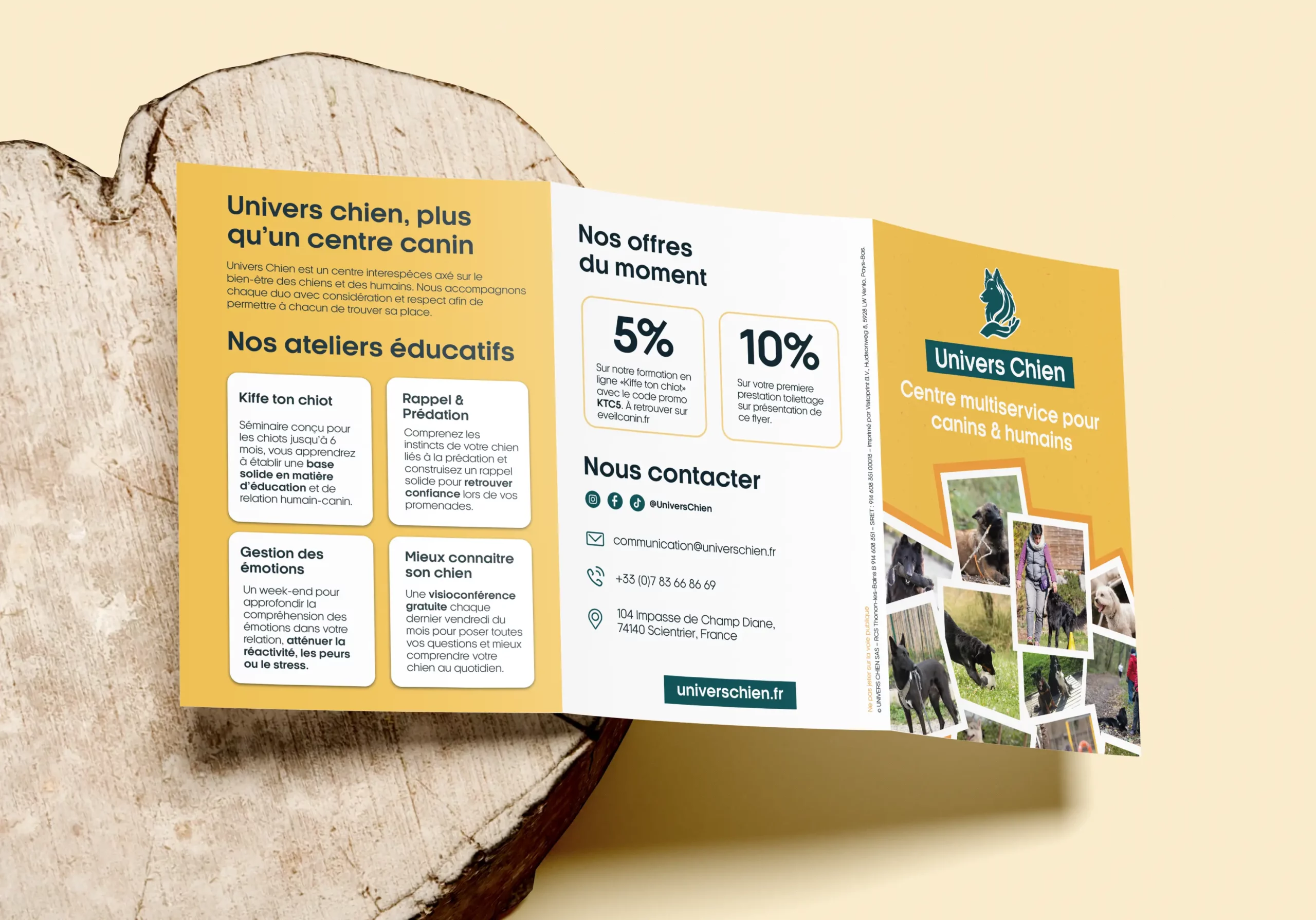 Brochure exterieur triptyque Univers Chien